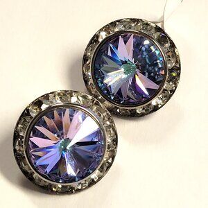 Aurora Borealis Clip On Earrings, 22mm Aurora Borealis ClipOns